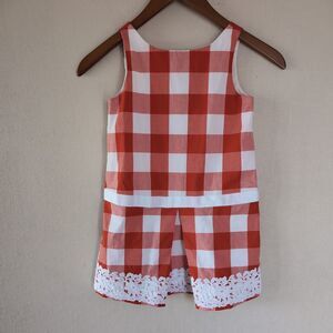 Janie And Jack Dress Sz 5 Red Gingham Preppy Plaid Check Picnic Garden Party